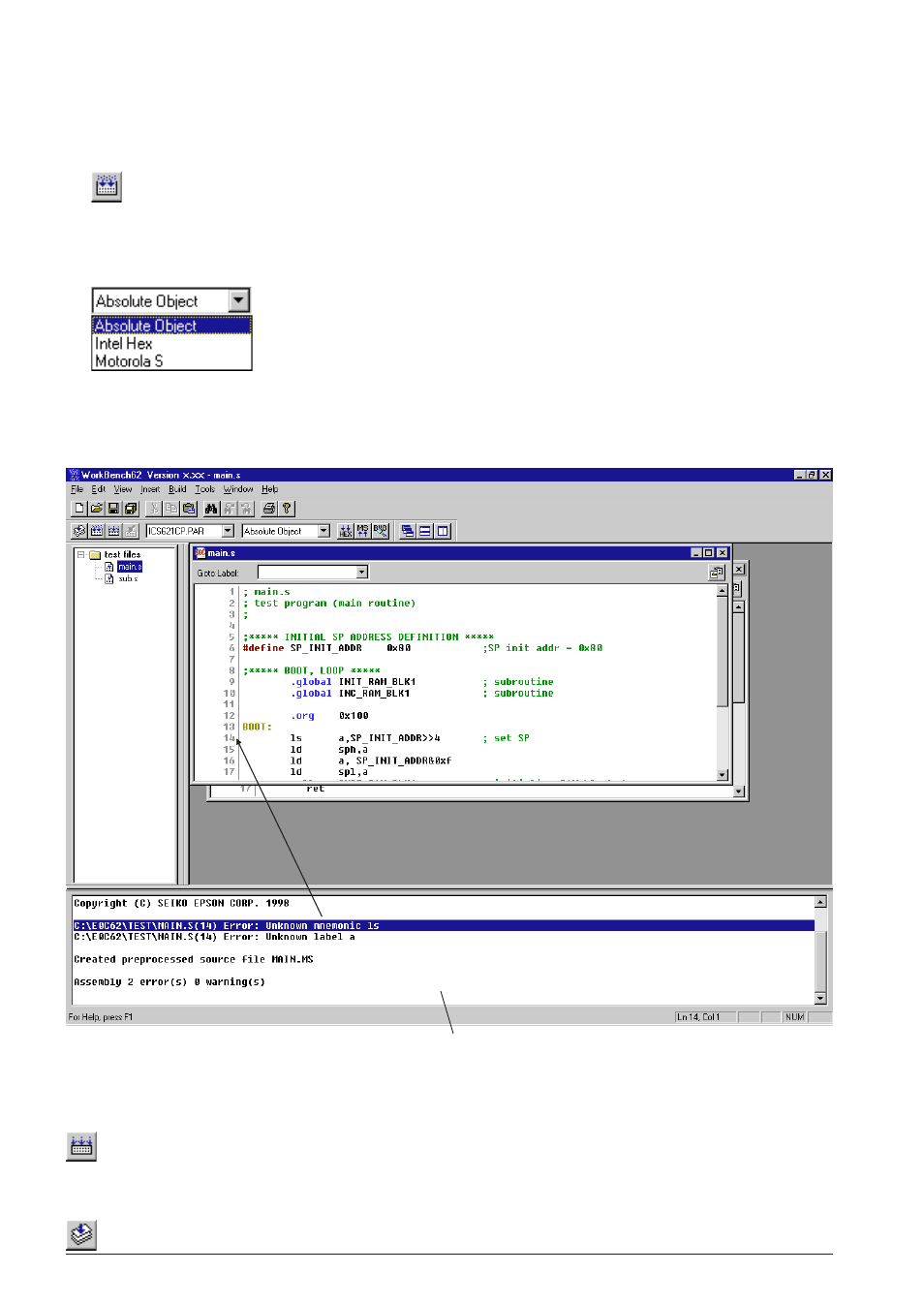 5 building an executable object | Epson S5U1C62000A User Manual | Page 24 / 255