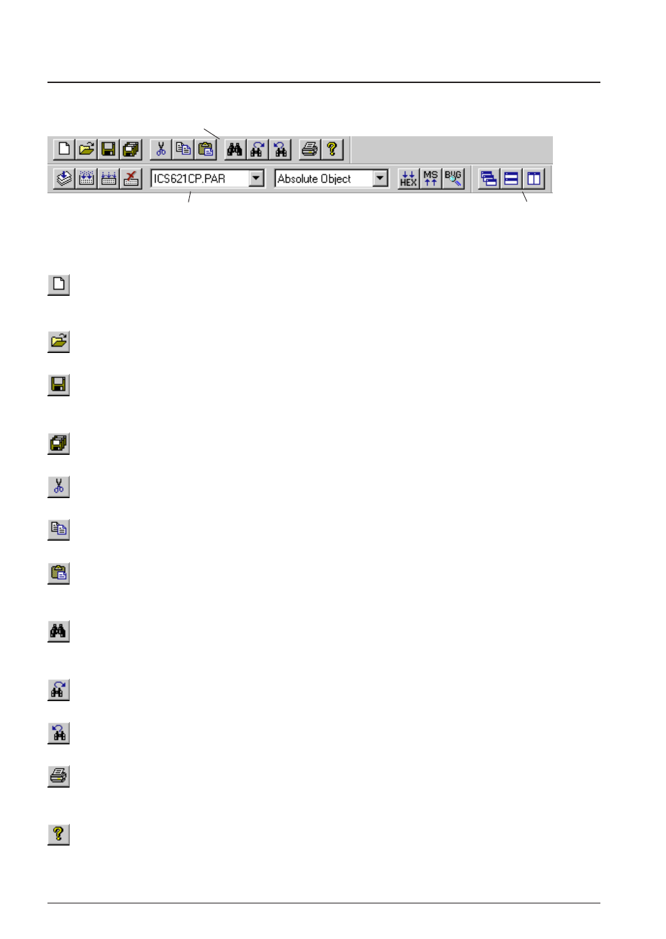 4 toolbar and buttons, 1 standard toolbar | Epson S5U1C62000A User Manual | Page 32 / 255