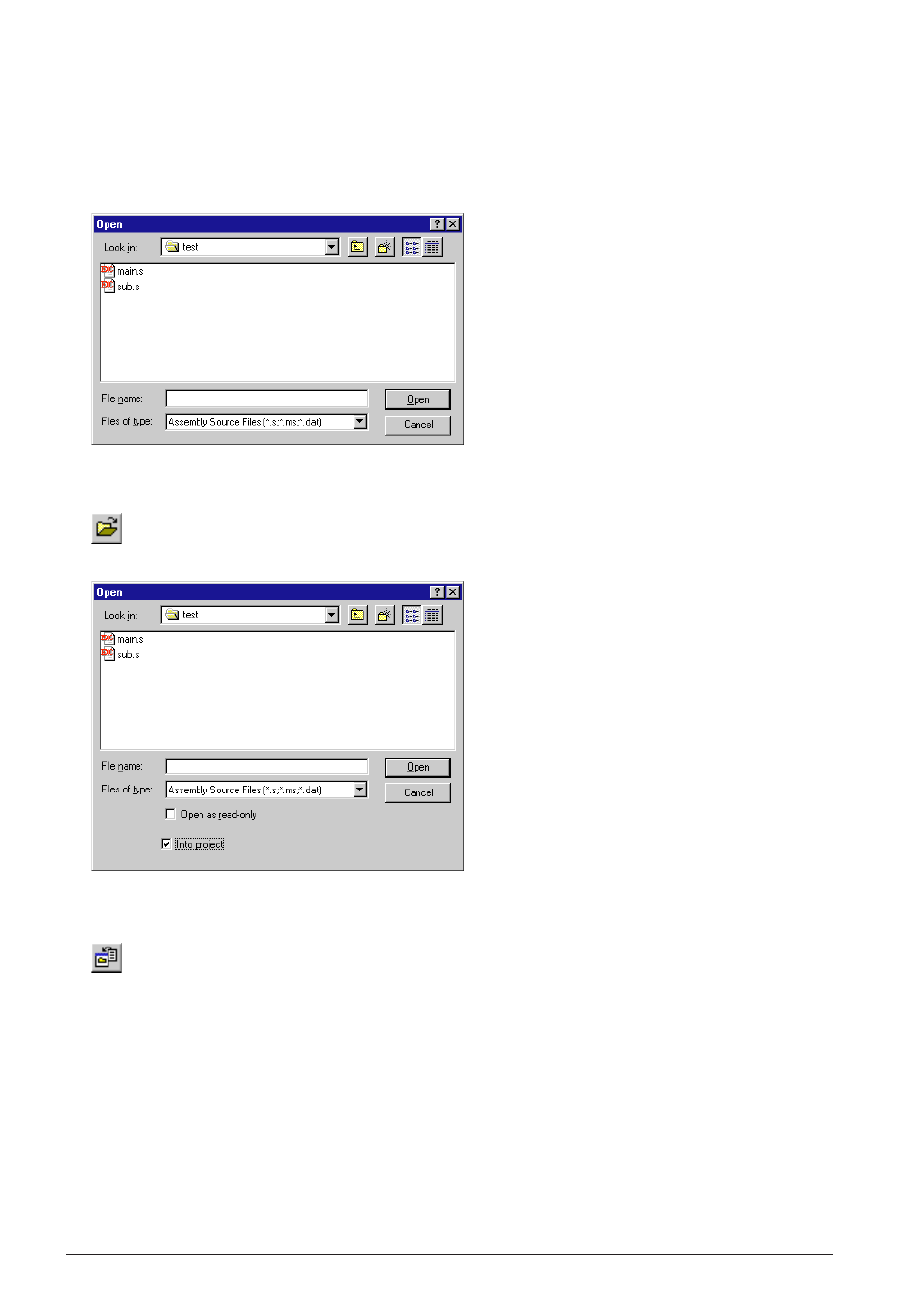 2 inserting sources into a project | Epson S5U1C62000A User Manual | Page 40 / 255