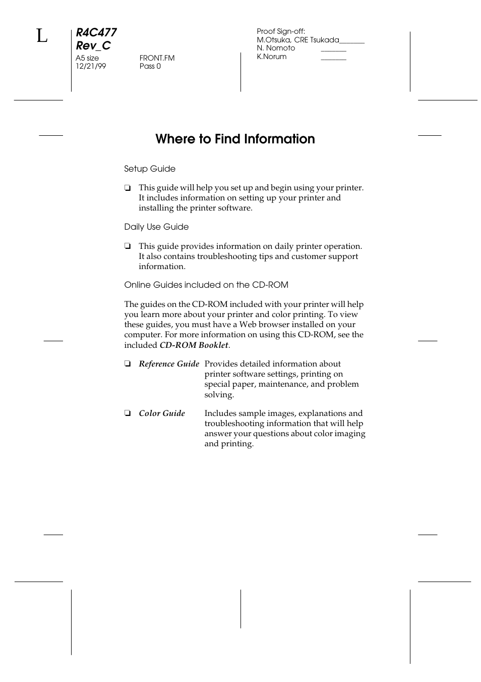 Where to find information, R4c477 rev_c | Epson 860 User Manual | Page 2 / 75
