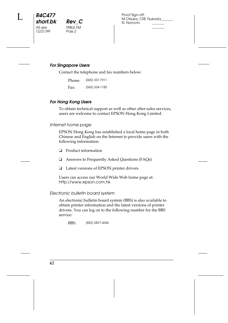 R4c477 short.bk rev_c | Epson 860 User Manual | Page 69 / 75