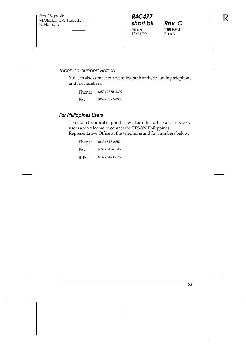 R4c477 short.bk rev_c | Epson 860 User Manual | Page 70 / 75