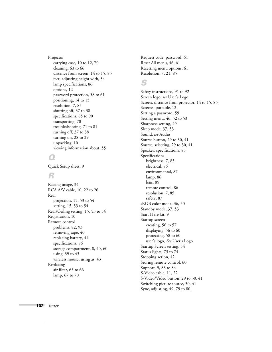 Epson 54c User Manual | Page 102 / 106