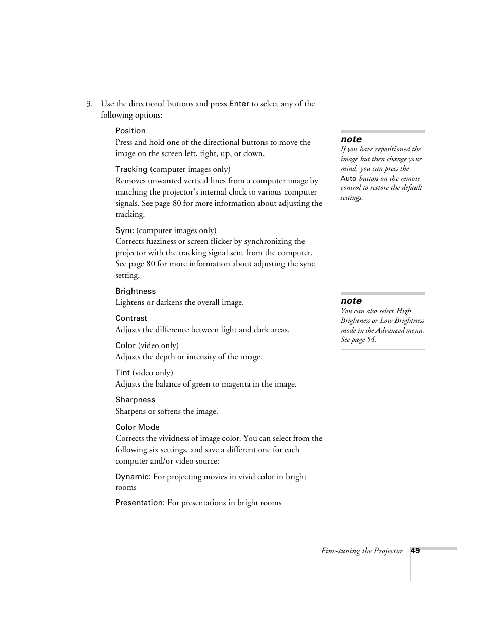 Epson 54c User Manual | Page 49 / 106