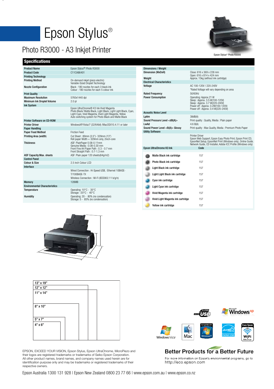 Epson stylus, A work of art, A3+ inkjet printer | Epson STYLUS R3000 User Manual | Page 5 / 5