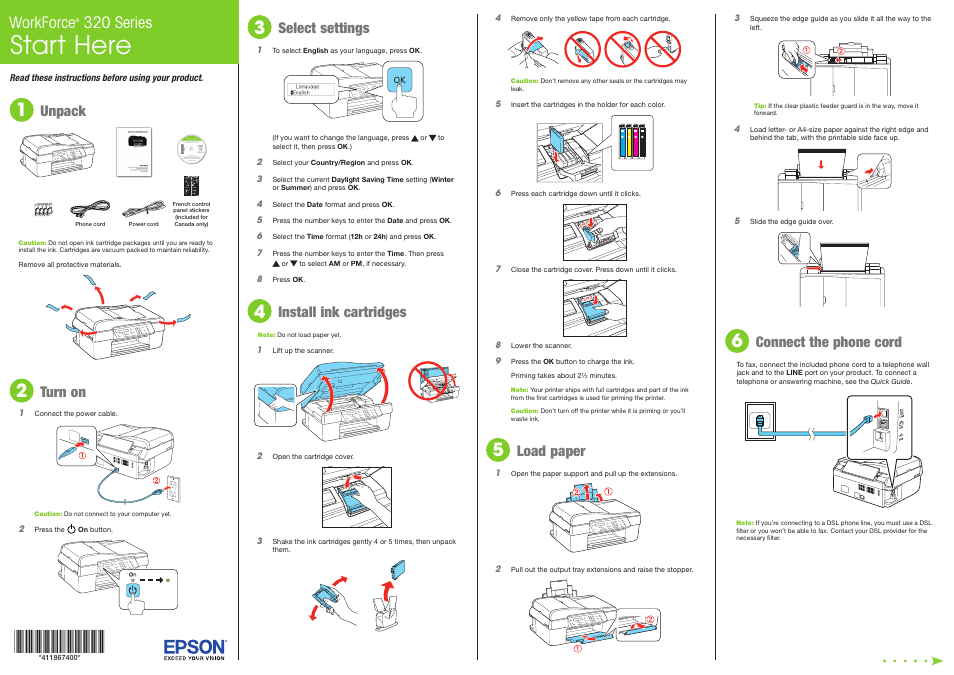 Epson WORKFORCE 320 SERIES User Manual | 4 pages