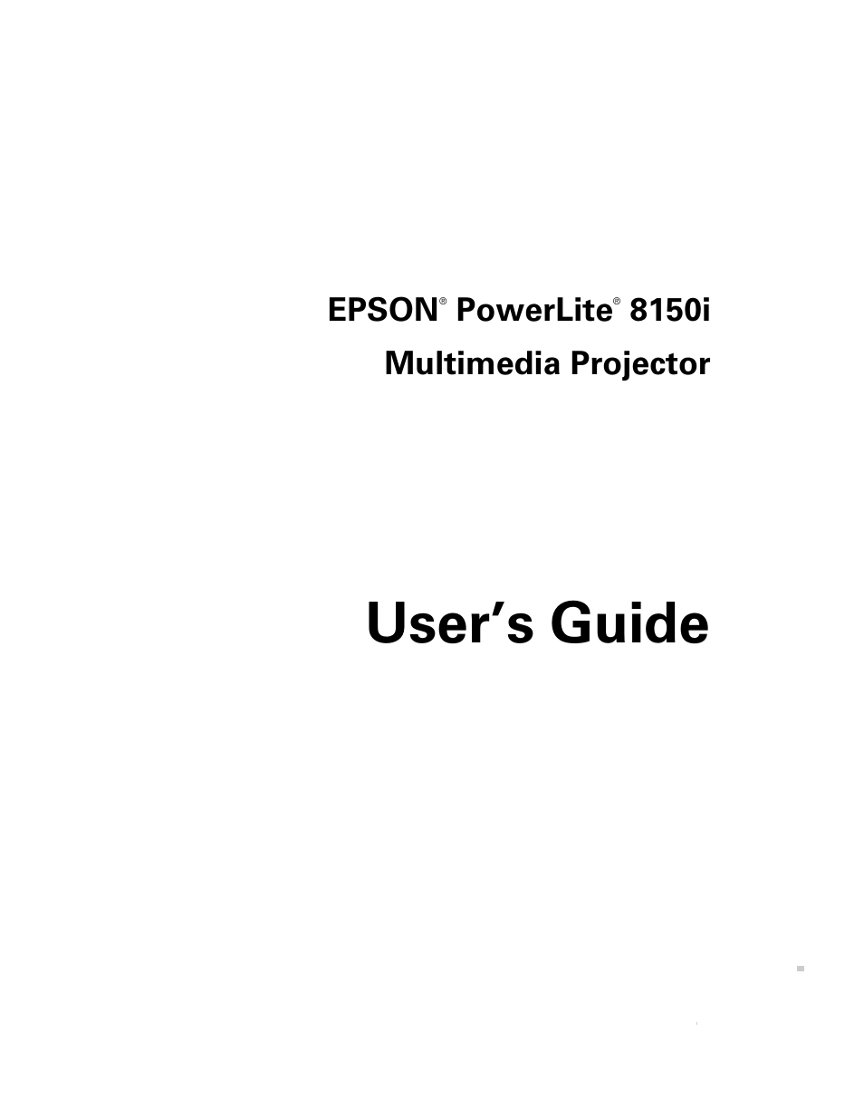 User’s guide | Epson 8150i User Manual | Page 2 / 83