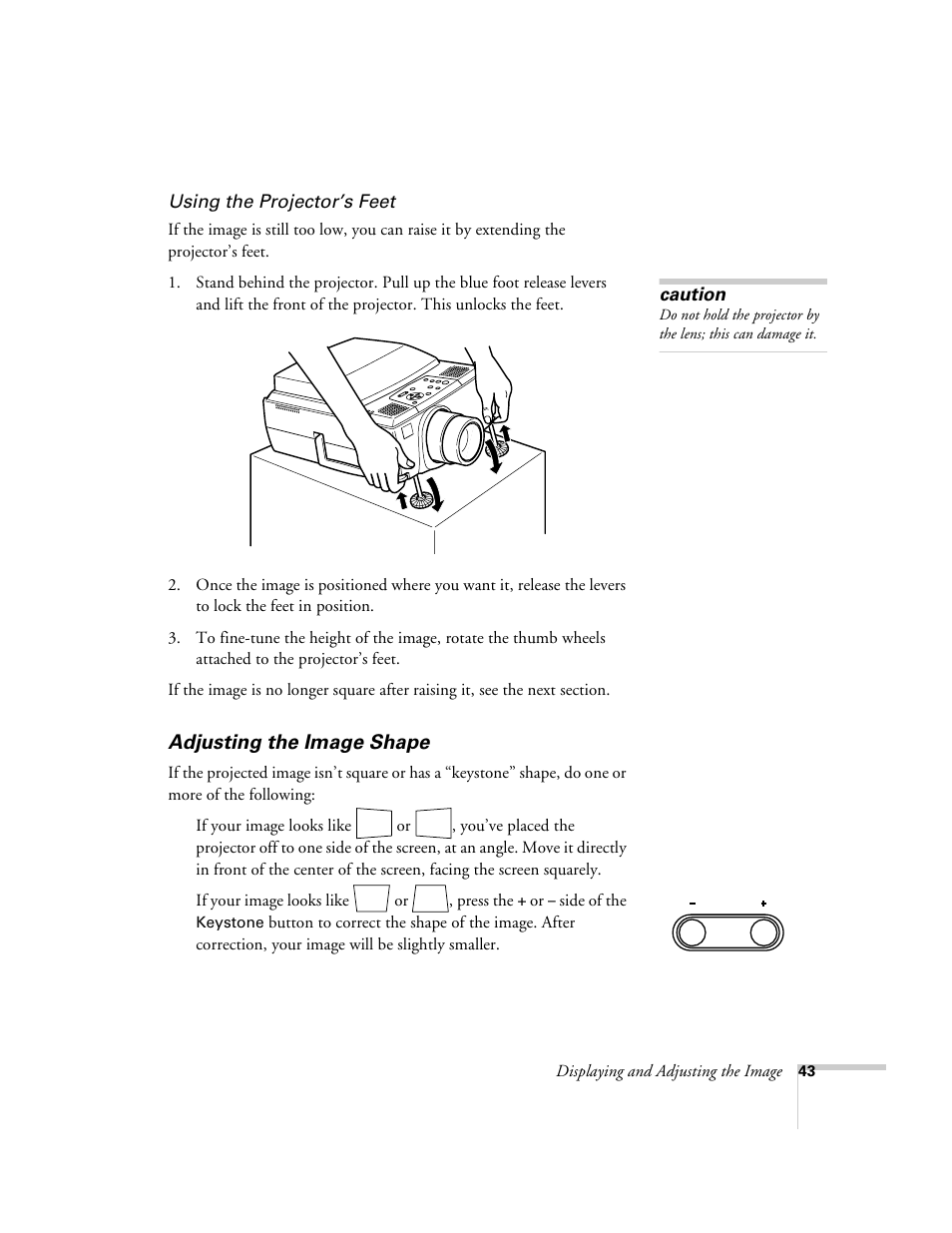 Adjusting the image shape | Epson 8150i User Manual | Page 48 / 83