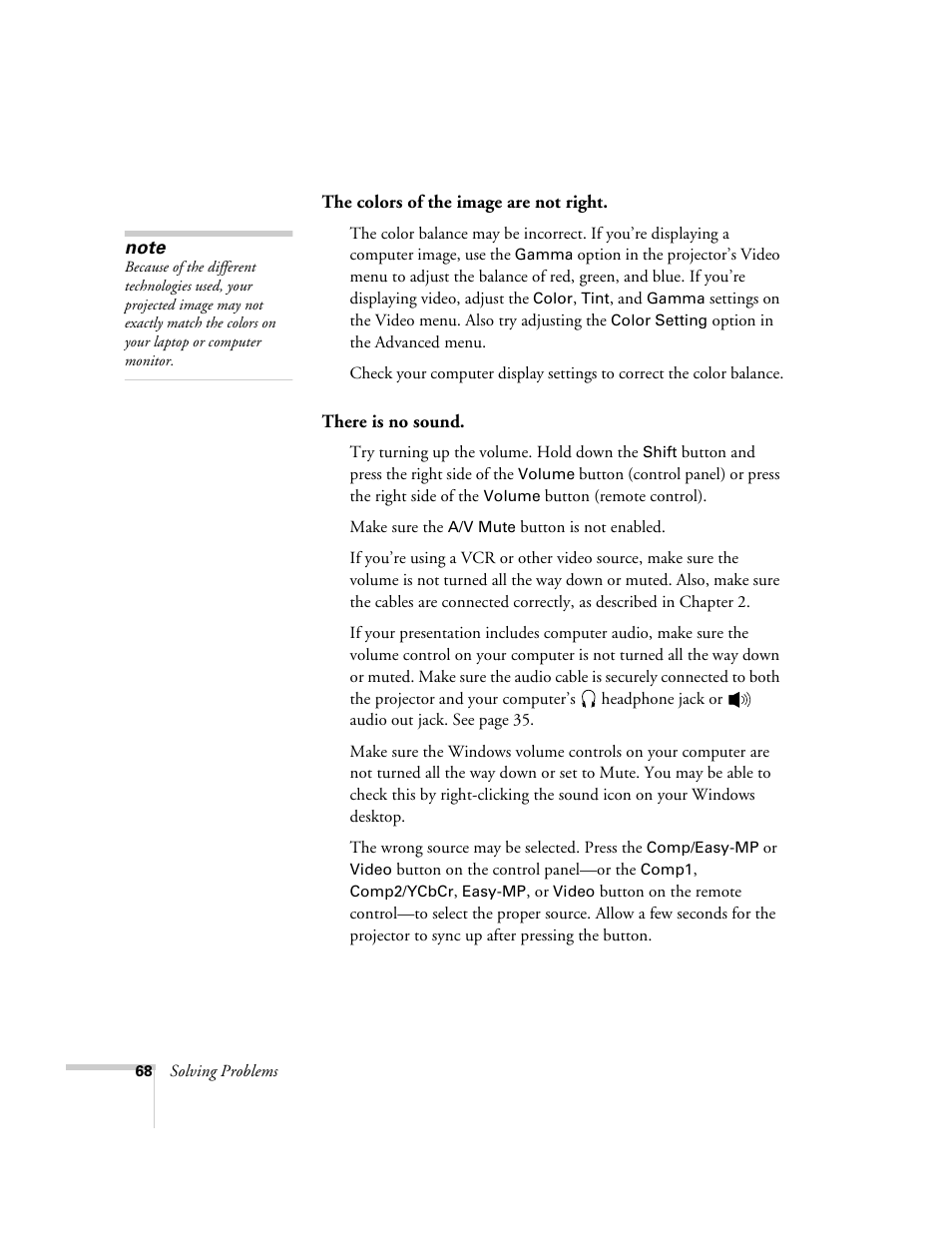 Epson 8150i User Manual | Page 73 / 83