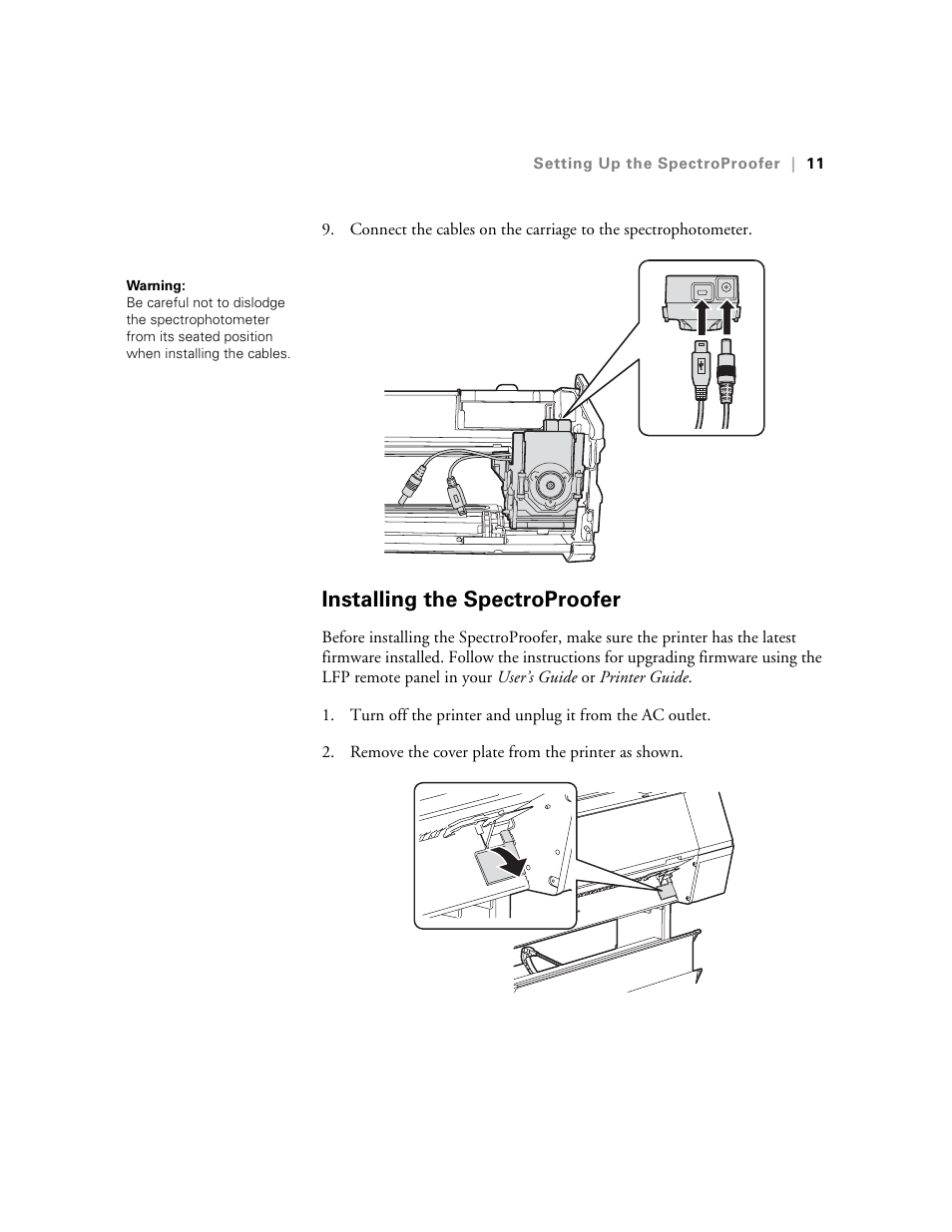 Installing the spectroproofer | Epson Printer Accessories User Manual | Page 11 / 36