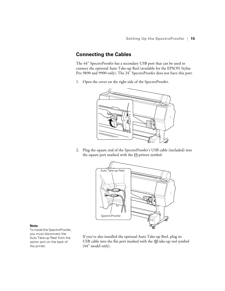 Connecting the cables | Epson Printer Accessories User Manual | Page 15 / 36