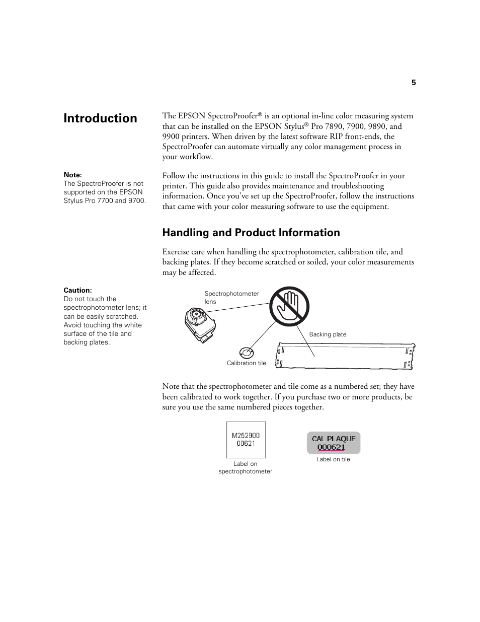 Introduction, Handling and product information | Epson Printer Accessories User Manual | Page 5 / 36