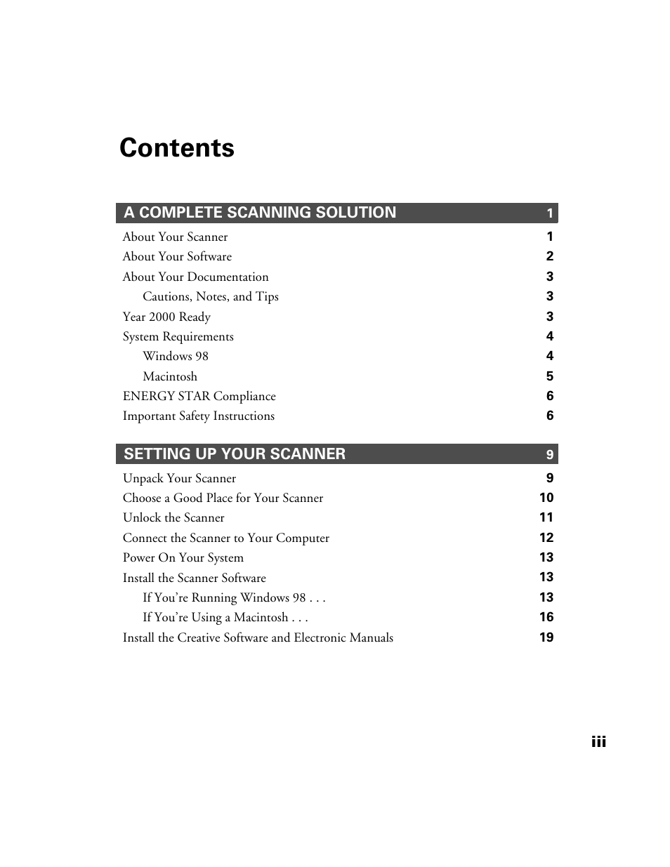 Epson Perfection 1200U User Manual | Page 4 / 113