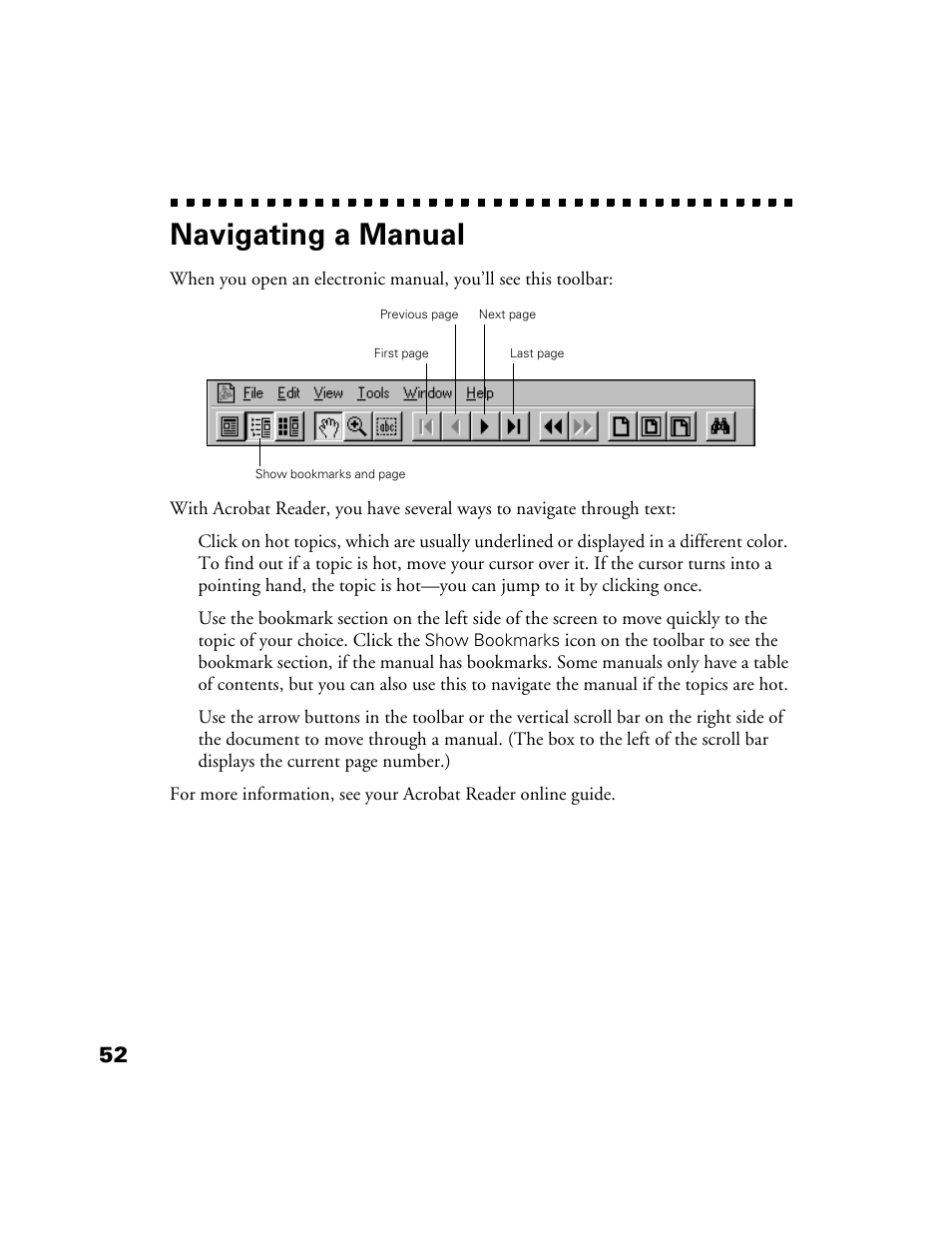 Navigating a manual | Epson Perfection 1200U User Manual | Page 59 / 113