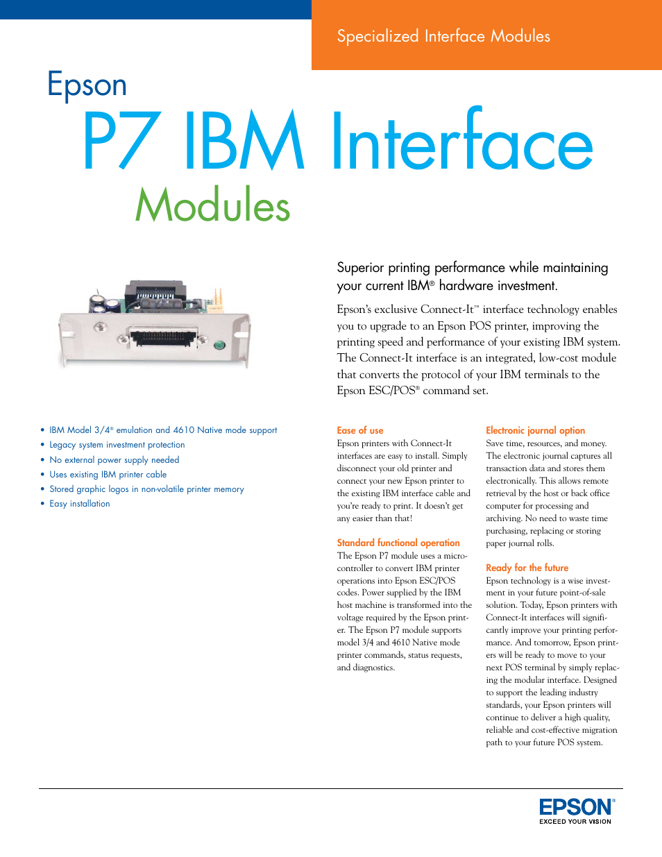 Epson Connect-It P7 User Manual | 2 pages