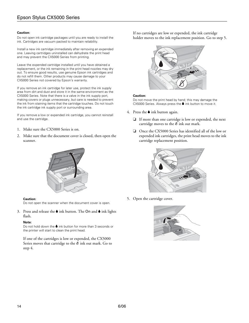 Epson stylus cx5000 series | Epson Stylus CX5000 User Manual | Page 14 / 18