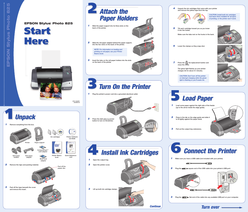 Epson Stylus Photo 825 User Manual | 2 pages