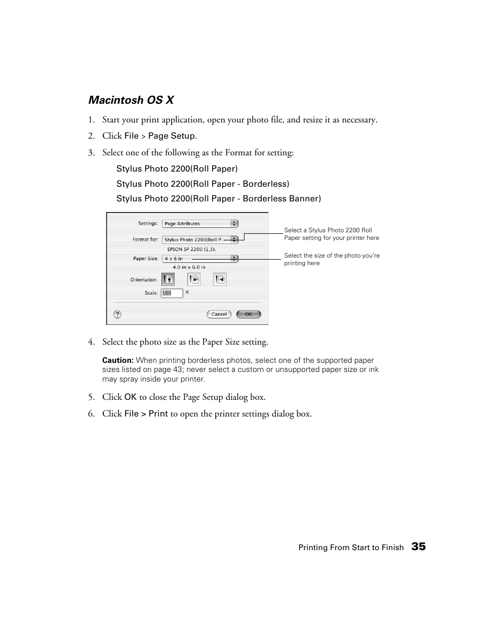 35 macintosh os x | Epson 2200 User Manual | Page 41 / 106