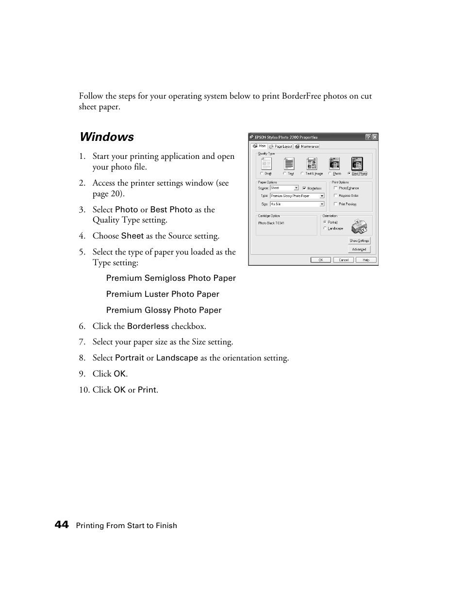 Windows | Epson 2200 User Manual | Page 50 / 106