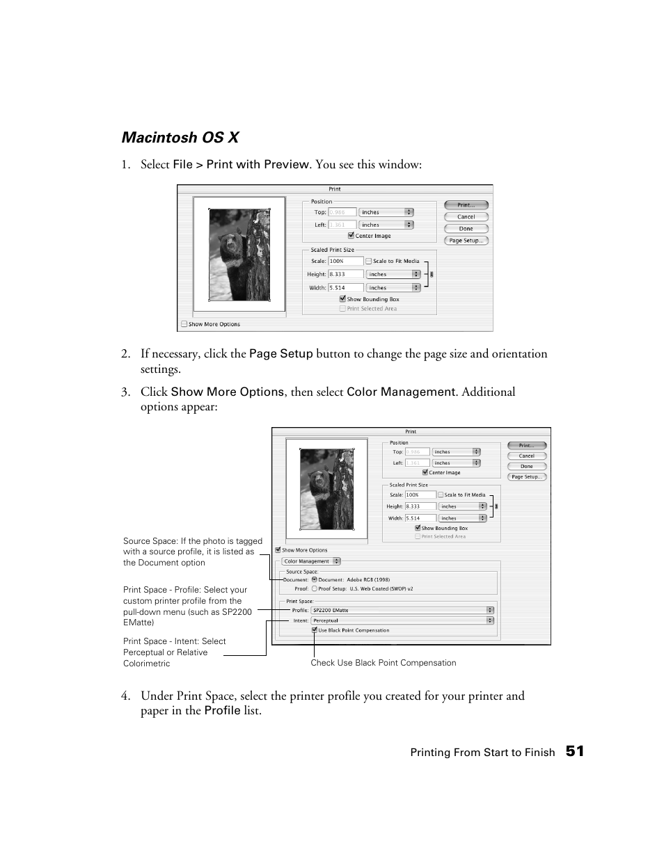 51 macintosh os x | Epson 2200 User Manual | Page 57 / 106