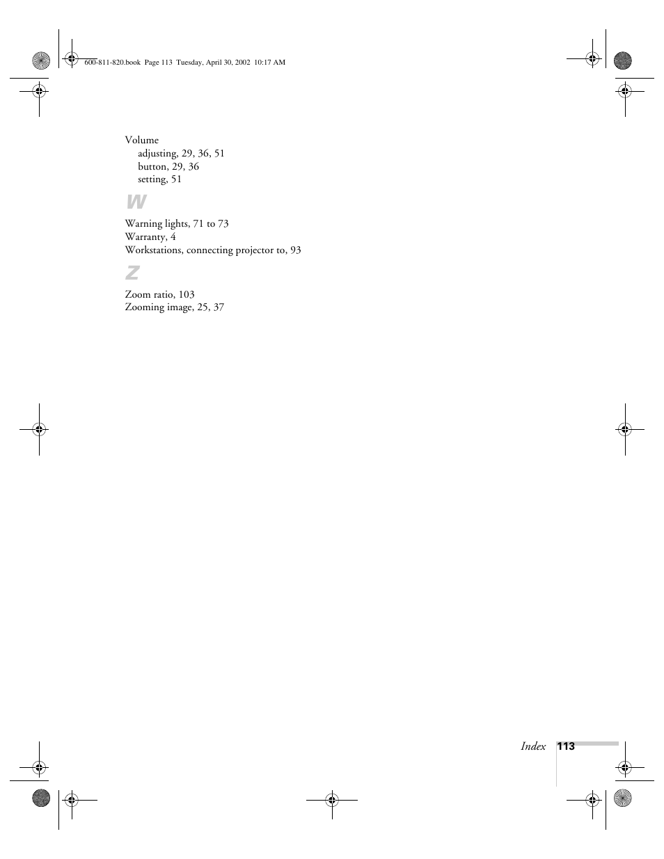 Epson 811p User Manual | Page 119 / 119