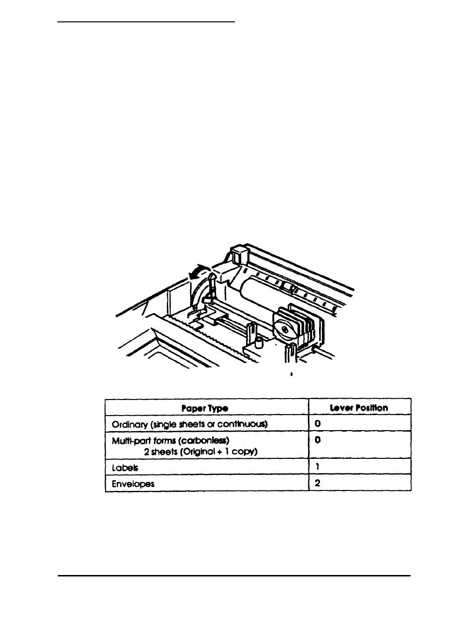 Printing on special paper, Adjusting the paper-thickness lever, Printing on special | Epson 3260 User Manual | Page 53 / 116