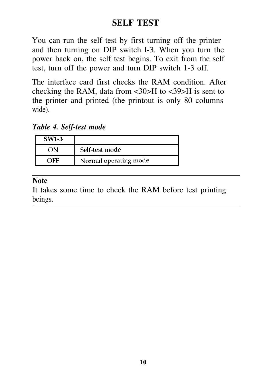 Self test | Epson C82310 User Manual | Page 13 / 21