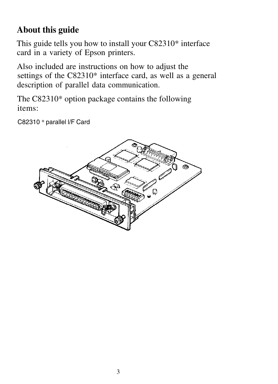 About this guide | Epson C82310 User Manual | Page 6 / 21