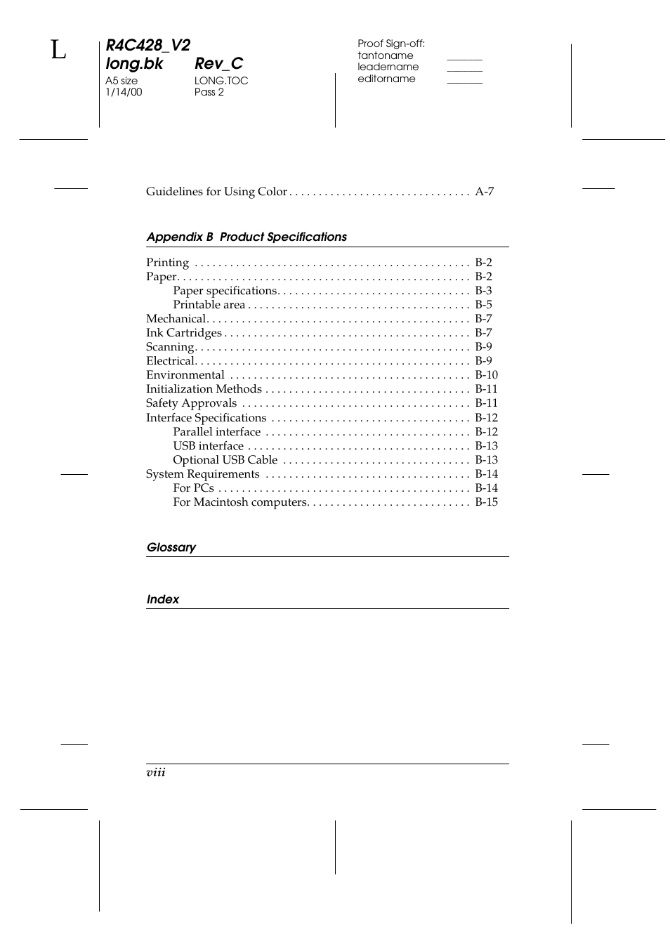 Epson 2000 User Manual | Page 10 / 231