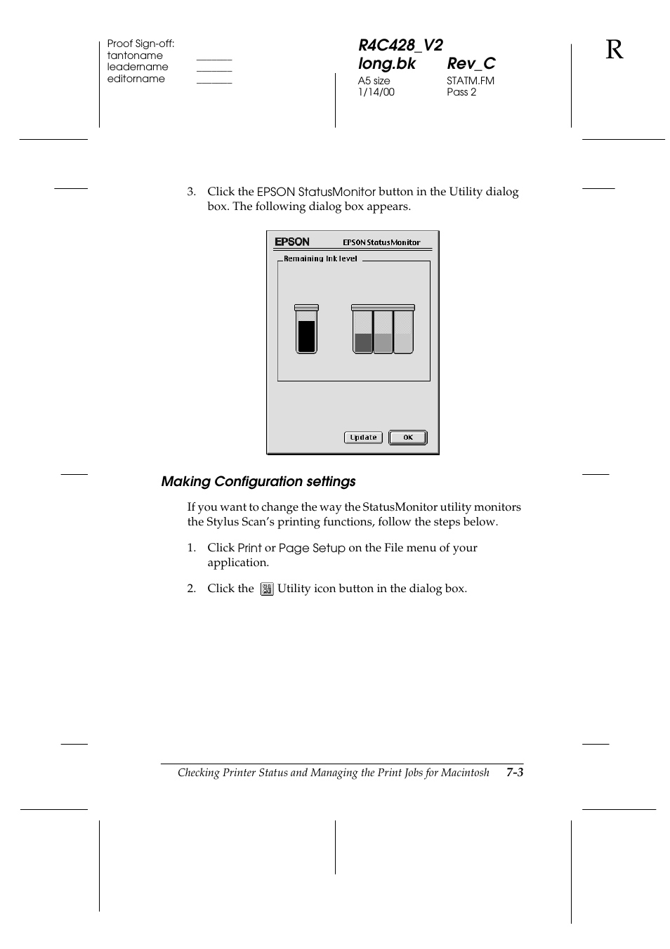 Making configuration settings, Making configuration settings -3 | Epson 2000 User Manual | Page 101 / 231