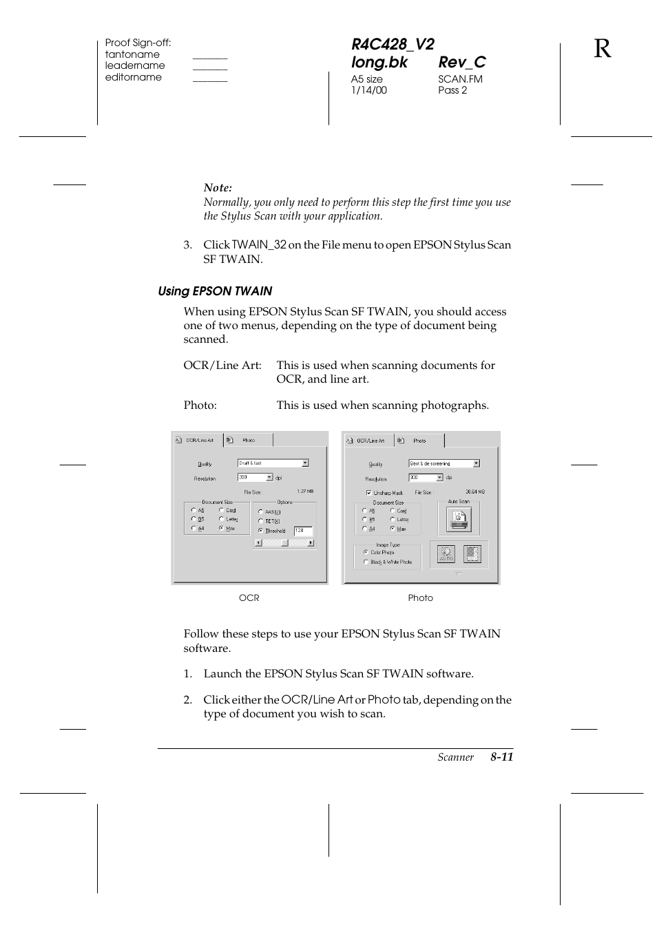 Using epson twain | Epson 2000 User Manual | Page 117 / 231