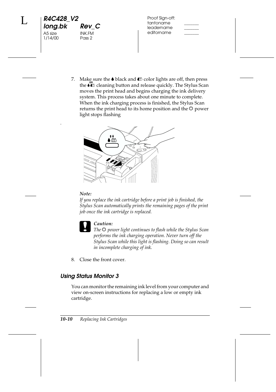 Using status monitor 3, Using status monitor 3 -10 | Epson 2000 User Manual | Page 140 / 231