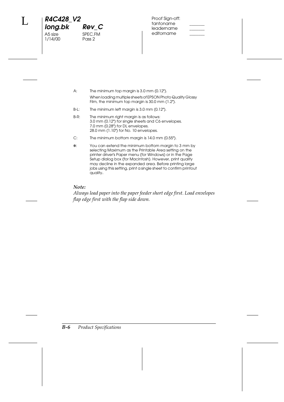 Epson 2000 User Manual | Page 210 / 231