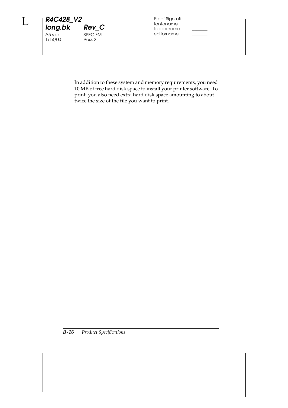 Epson 2000 User Manual | Page 220 / 231