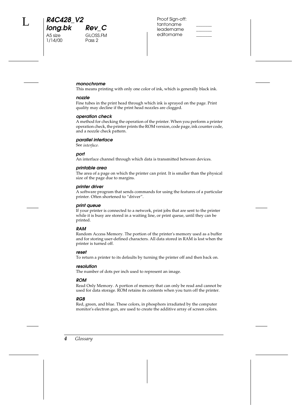 Epson 2000 User Manual | Page 224 / 231