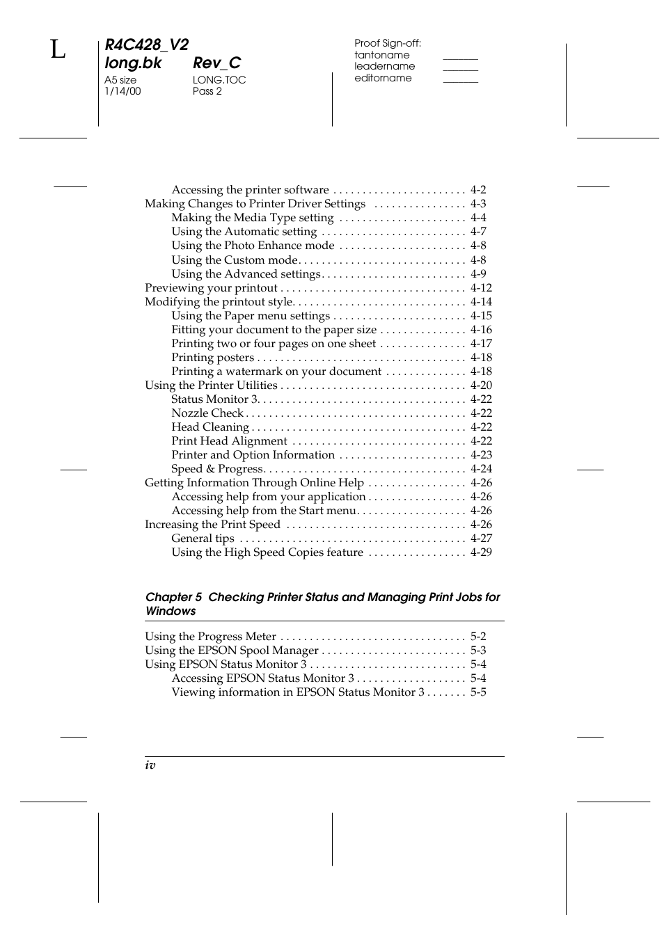 Epson 2000 User Manual | Page 6 / 231