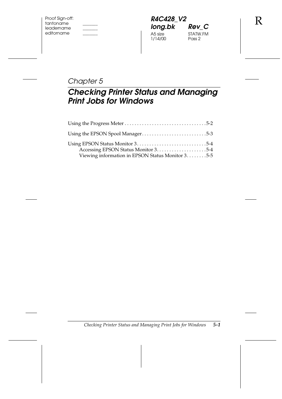 Chapter 5 | Epson 2000 User Manual | Page 67 / 231