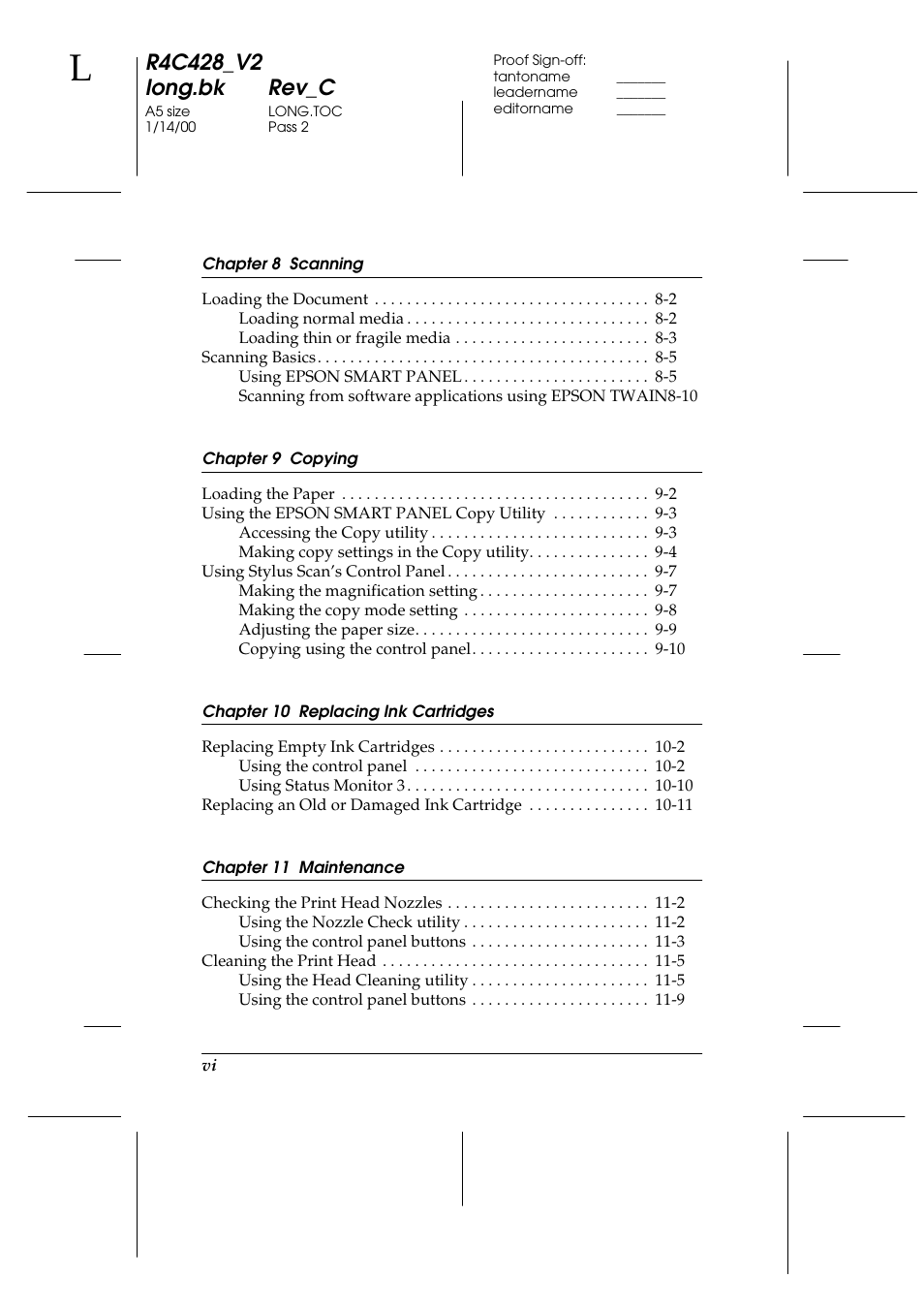 Epson 2000 User Manual | Page 8 / 231