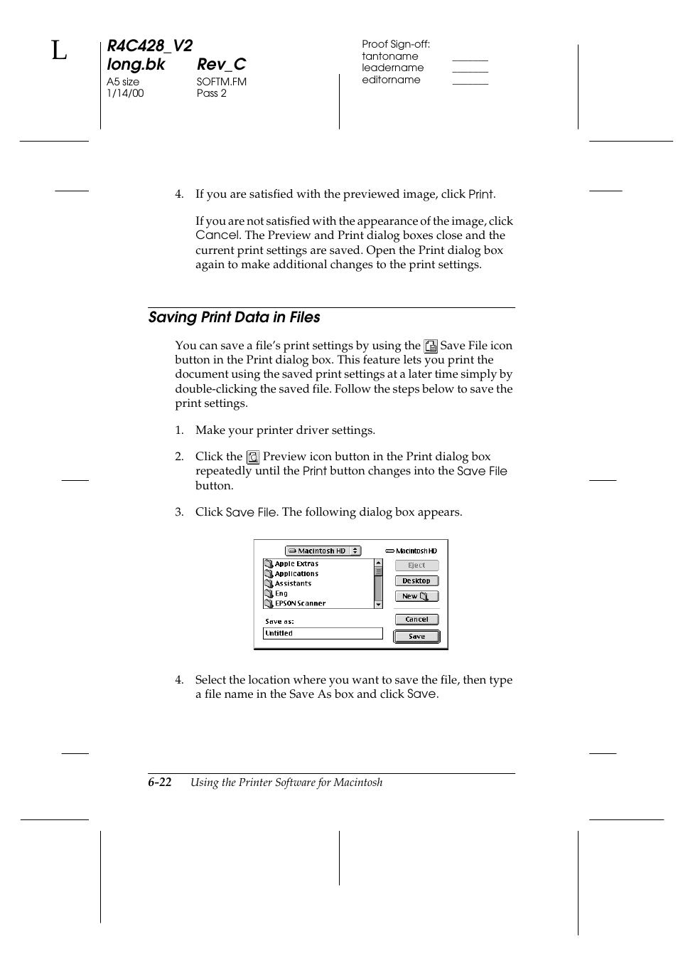Saving print data in files, Saving print data in files -22 | Epson 2000 User Manual | Page 94 / 231