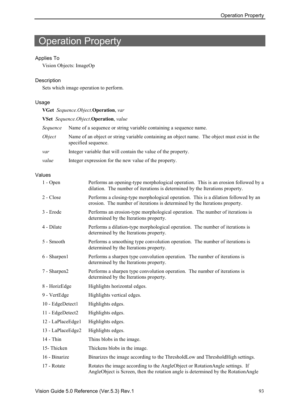 Operation property | Epson 5 User Manual | Page 107 / 216