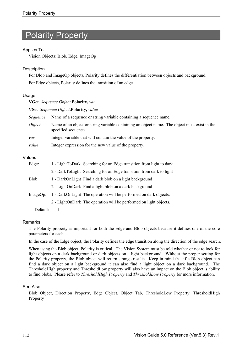 Polarity property | Epson 5 User Manual | Page 126 / 216