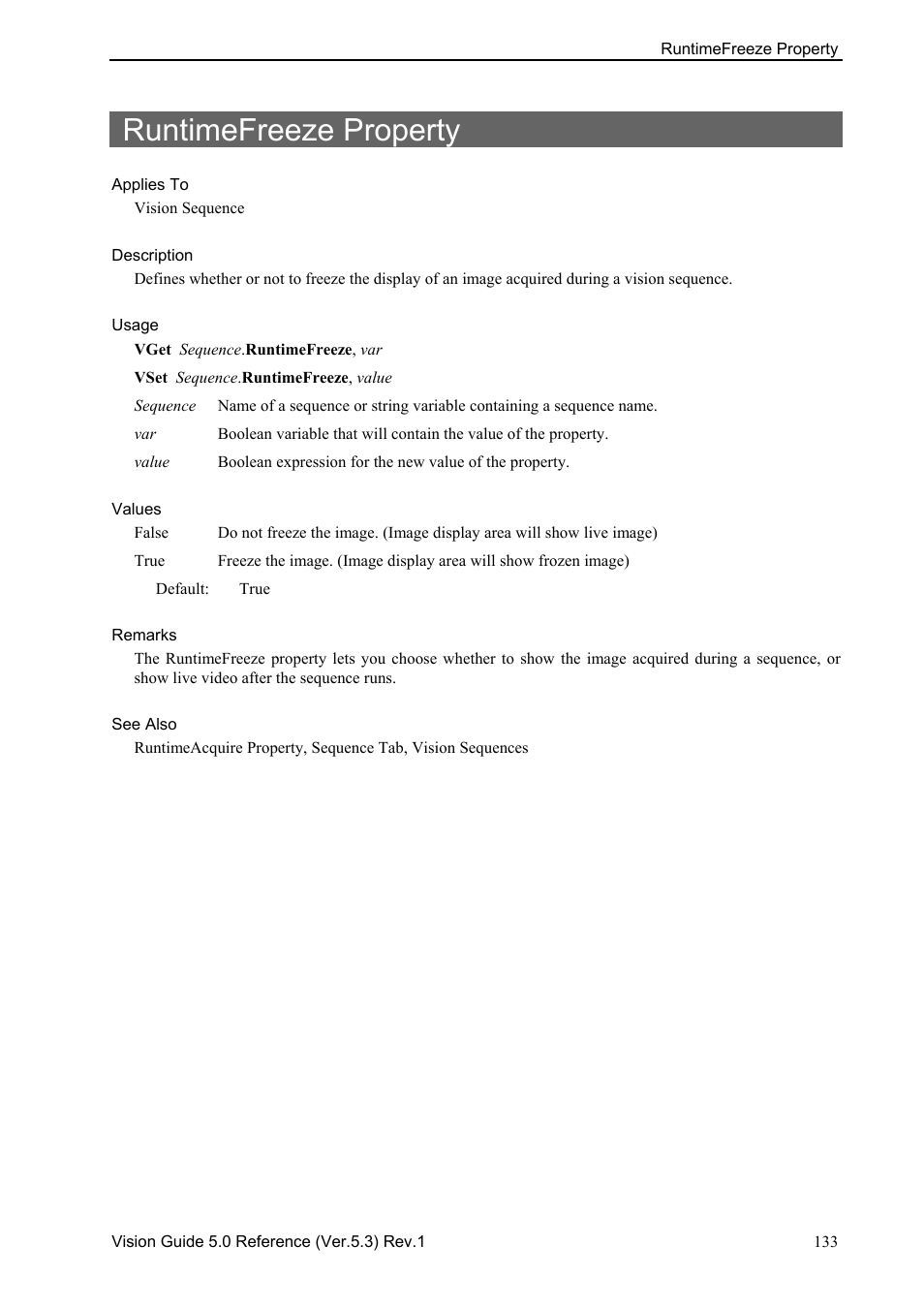 Runtimefreeze property | Epson 5 User Manual | Page 147 / 216