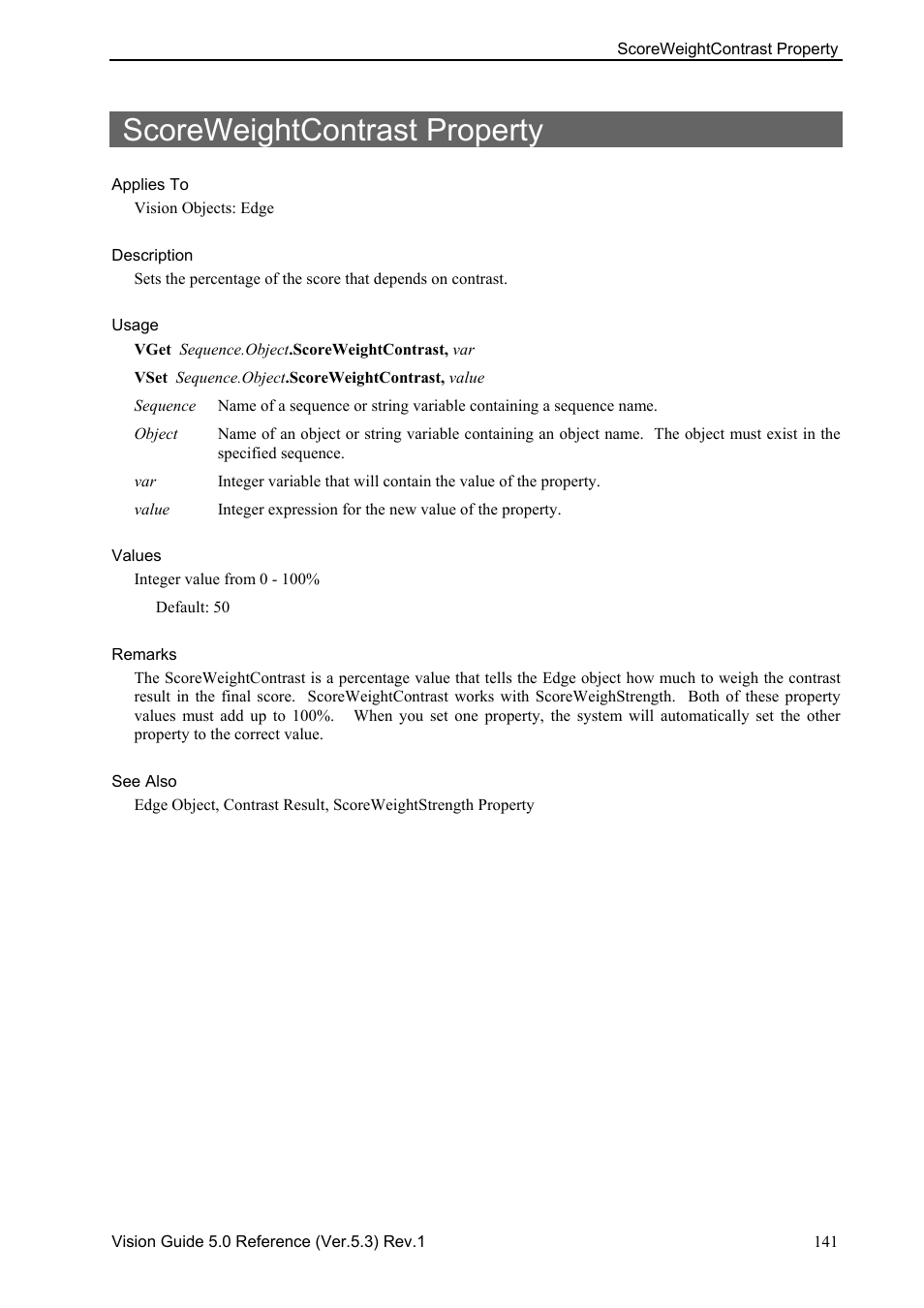 Scoreweightcontrast property | Epson 5 User Manual | Page 155 / 216