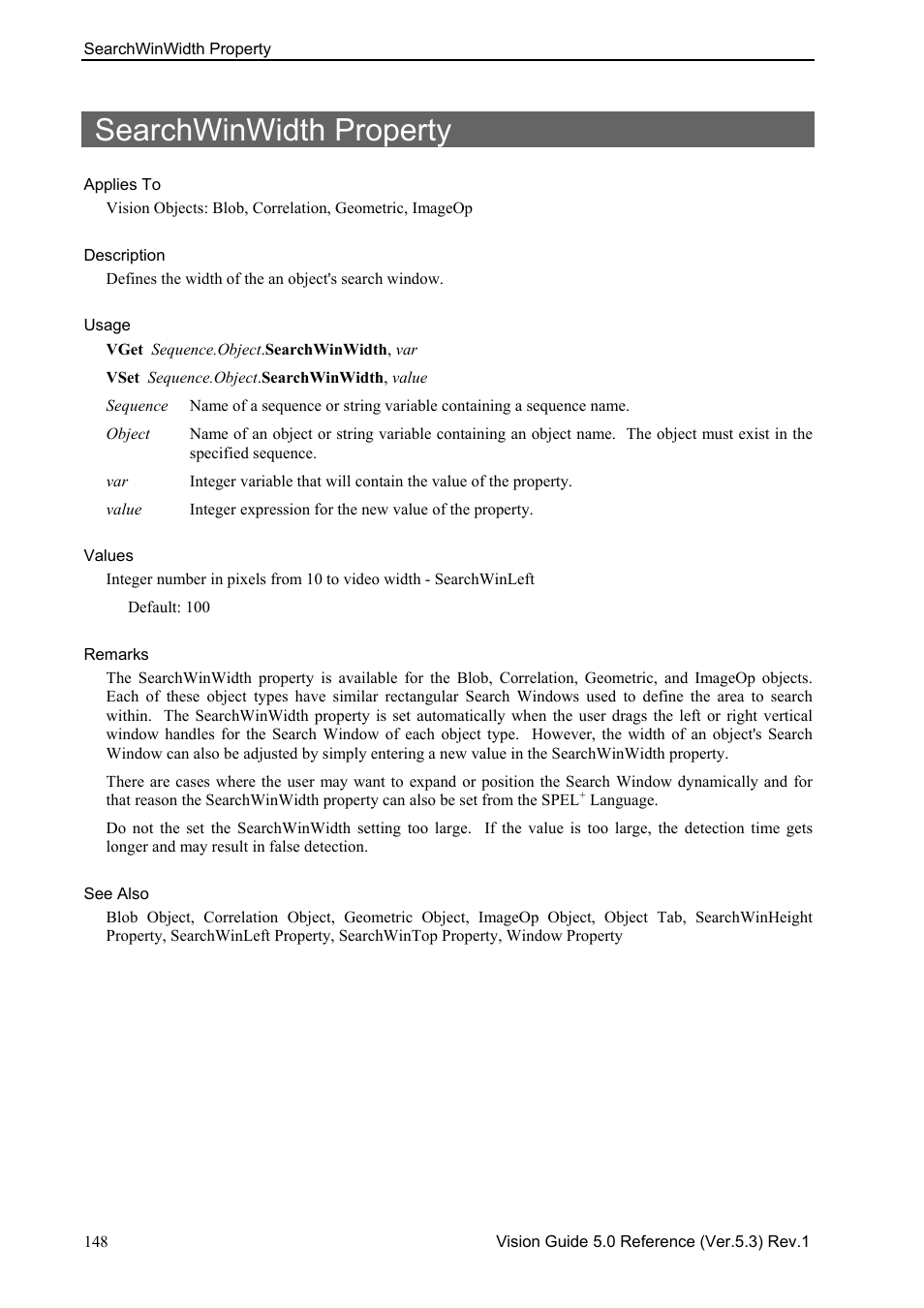 Searchwinwidth property | Epson 5 User Manual | Page 162 / 216
