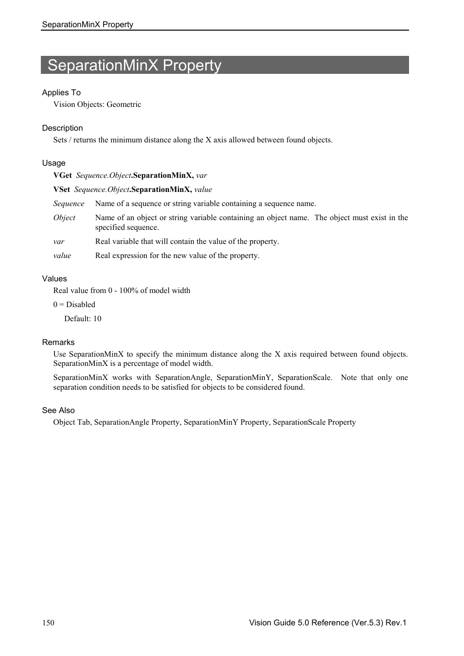 Separationminx property | Epson 5 User Manual | Page 164 / 216