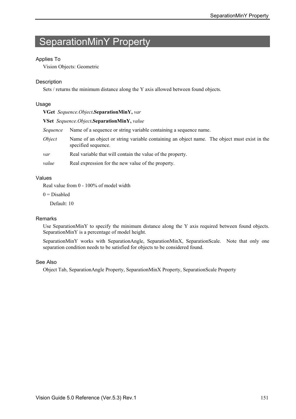 Separationminy property | Epson 5 User Manual | Page 165 / 216