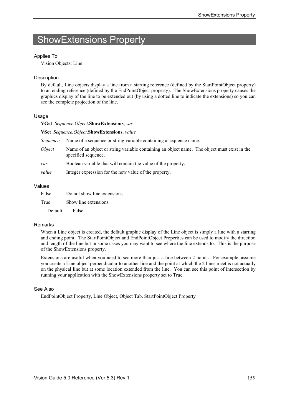 Showextensions property | Epson 5 User Manual | Page 169 / 216