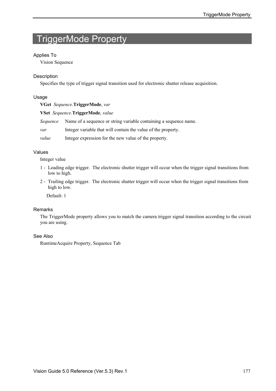 Triggermode property | Epson 5 User Manual | Page 191 / 216