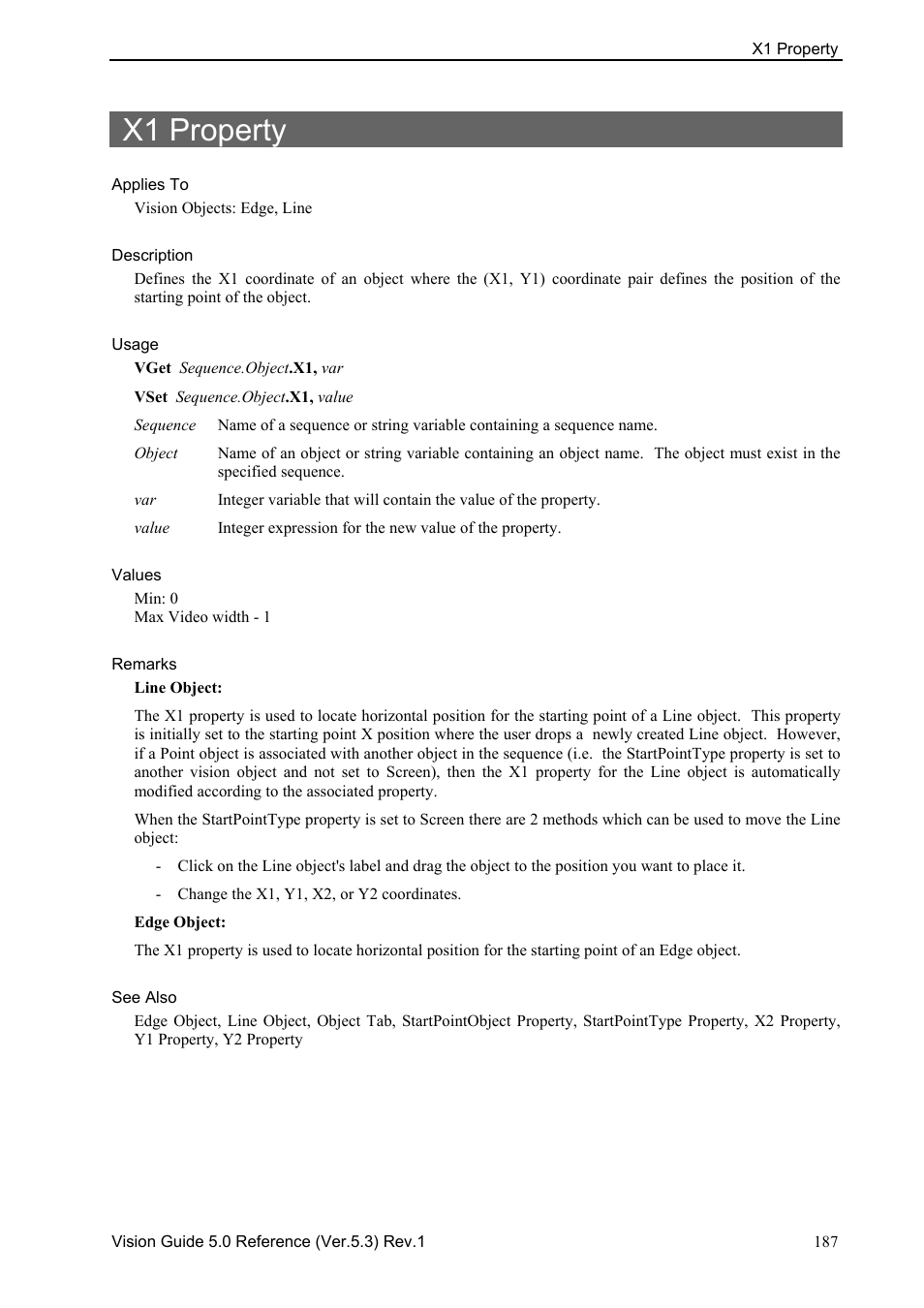 X1 property | Epson 5 User Manual | Page 201 / 216