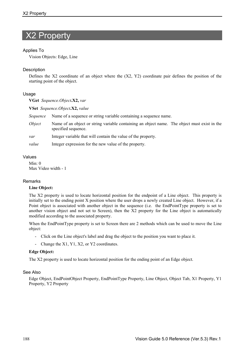 X2 property | Epson 5 User Manual | Page 202 / 216
